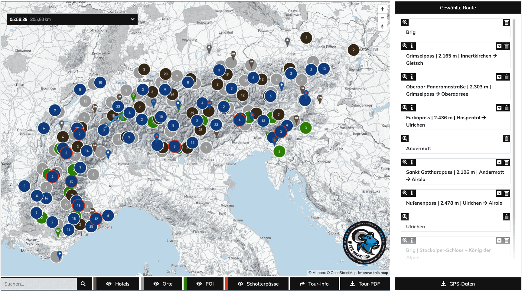 Atlas des cols alpins
